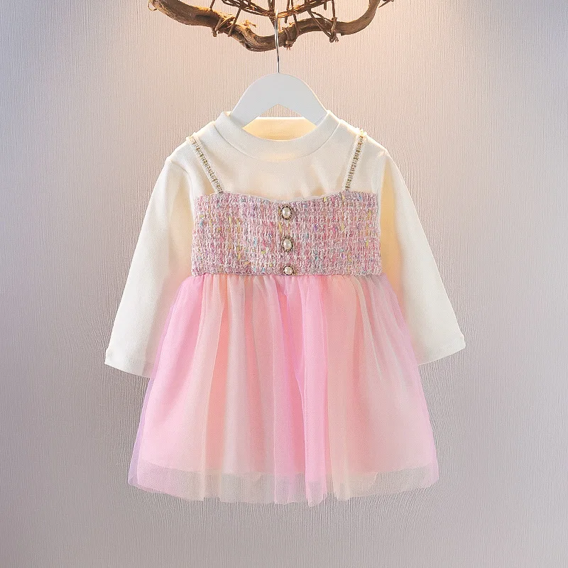 2022 New Girls' Autumn Princess Dress Baby Girls' Long-Sleeved Fake Two-Piece Gradient Sand Skirt Casual pink dresses
2022 New Girls' Autumn Princess Dress Baby Girls' Long-Sleeved Fake Two-Piece Gradient Sand Skirt Casual pink dresses