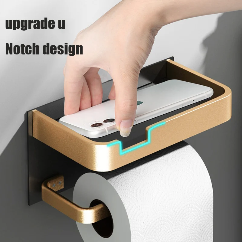 Toilet Roll Paper Holder Stand Wall Mounted Tissue Storage Hanger WC Phone Shelf Tray Rack Space Aluminum Bathroom Accessories
Toilet Roll Paper Holder Stand Wall Mounted Tissue Storage Hanger WC Phone Shelf Tray Rack Space Aluminum Bathroom Accessories