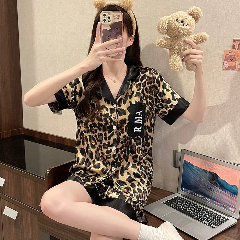 Luxury Ice Silk Pajama Sets Lapel Cardigan Sleepwear Plus Size Loungewear Sexy Lingerie Nightgown Women's Pajamas Summer 2022
Luxury Ice Silk Pajama Sets Lapel Cardigan Sleepwear Plus Size Loungewear Sexy Lingerie Nightgown Women's Pajamas Summer 2022