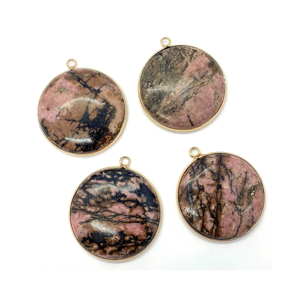 Rhodonite Gem Flat Round Pendants for Jewelry Making DIY Necklace Reiki Rhodochrosite Natural Stone Charms Accessories 1pcs
Rhodonite Gem Flat Round Pendants for Jewelry Making DIY Necklace Reiki Rhodochrosite Natural Stone Charms Accessories 1pcs