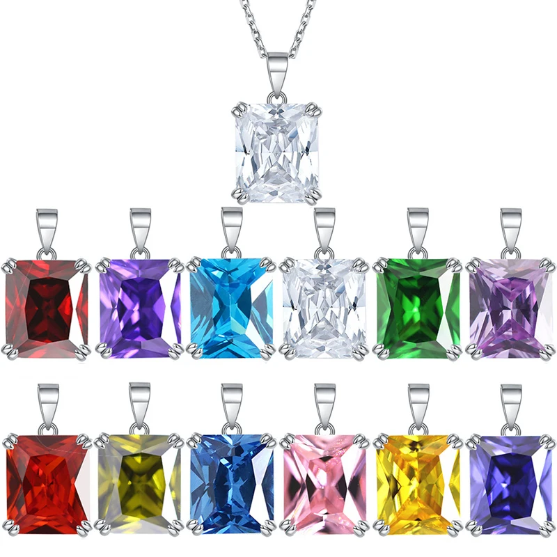 Real 925 Sterling Silver Necklace Luxury Rectangle Multicolor Pendant Necklaces For Women Bride Wedding Party Best Jewelry Gifts
Real 925 Sterling Silver Necklace Luxury Rectangle Multicolor Pendant Necklaces For Women Bride Wedding Party Best Jewelry Gifts