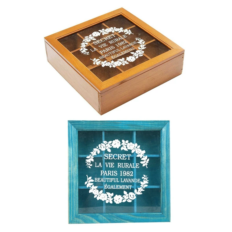 2Pcs 9 Section Wooden Chic Tea Box Compartments Container Bag Chest Storage Spice New Store Boxes Cosmetics Jewelly 24 X 24 X 7C
2Pcs 9 Section Wooden Chic Tea Box Compartments Container Bag Chest Storage Spice New Store Boxes Cosmetics Jewelly 24 X 24 X 7C