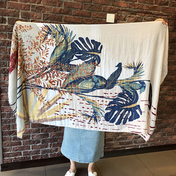 Beach Towel Summer Cotton and Linen Scarf Plant Flower Pattern Sunscreen Shawl Scarf
Beach Towel Summer Cotton and Linen Scarf Plant Flower Pattern Sunscreen Shawl Scarf