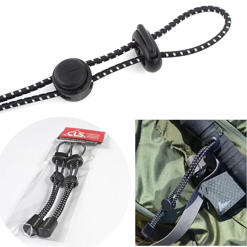 

Outdoor Backpack Hanging Mountaineering Staff Rope Buckle Fixed Buckle Rope Binding Buckle Equipment Sling Elastic Tail Rope