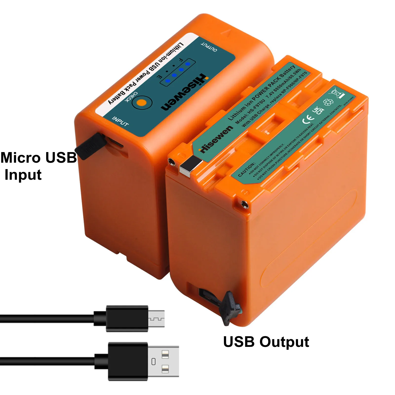 Hisewen NP-F970 NP-F960 аккумулятор 8850 мАч с USB-выходом зарядки со светодиодной