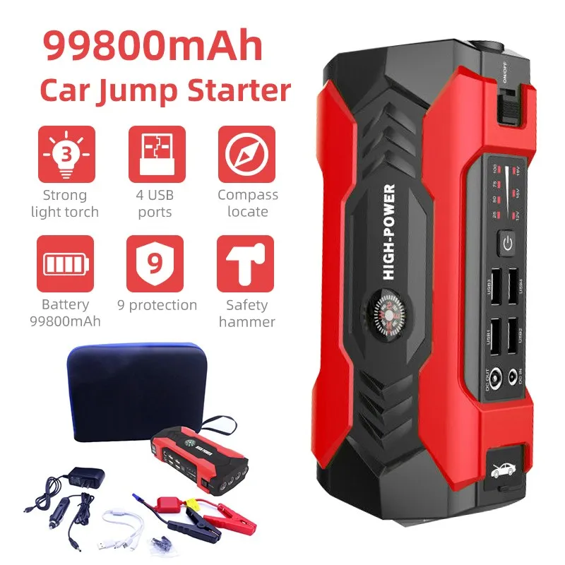 Автомобильное пусковое устройство, 99800 мАч, 12 В, а, 4 USB-порта, светодиодное Портативное аварийное зарядное устройство, внешний аккумулятор, а...
Автомобильное пусковое устройство, 99800 мАч, 12 В, а, 4 USB-порта, светодиодное Портативное аварийное зарядное устройство, внешний аккумулятор, а...