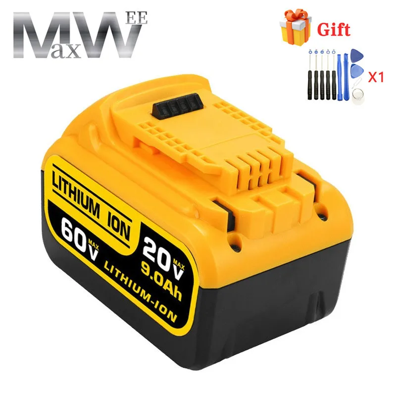MaxWee 18V 54V 9.0Ah DCB606 Replacement Li-ion Battery for DeWalt MAX XR 20V/60Vpower tool 6000mAh lithium Batteries
MaxWee 18V 54V 9.0Ah DCB606 Replacement Li-ion Battery for DeWalt MAX XR 20V/60Vpower tool 6000mAh lithium Batteries