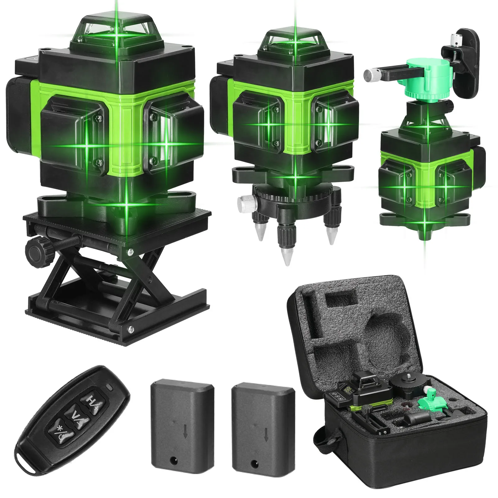Laser Level 4D 16 Lines Self-leveling 360 Laser Leveling Decvice Rechargeable with Vertical and Horizontal Lines Remote Control
Laser Level 4D 16 Lines Self-leveling 360 Laser Leveling Decvice Rechargeable with Vertical and Horizontal Lines Remote Control