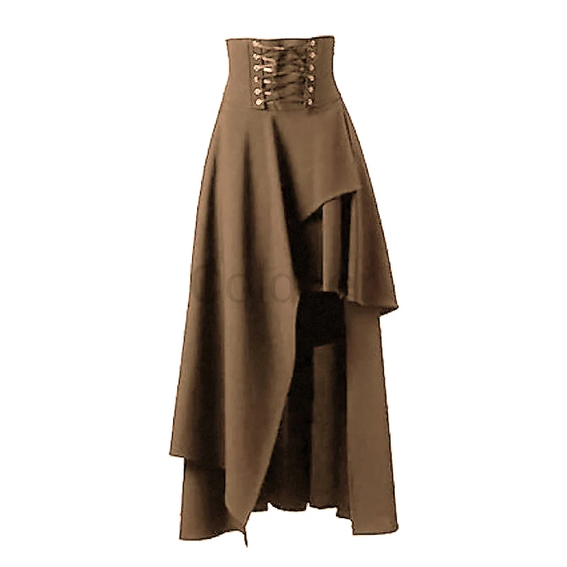 

Одежда в средневековом стиле, готика, стимпанк, костюмы для косплея викингов, пиратов, эпохи Возрождения, винтажная бандажная юбка макси с асимметричным подолом на Хэллоуин