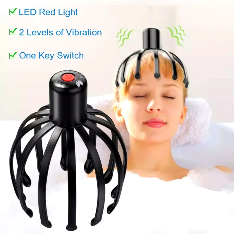 Electric Octopus Claw Scalp Massager Hands Free USB Rechargeable Stress Relief Therapeutic Head Scratcher For Deep Relaxation
Electric Octopus Claw Scalp Massager Hands Free USB Rechargeable Stress Relief Therapeutic Head Scratcher For Deep Relaxation