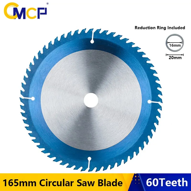 

CMCP Circular Saw Blade 165mm 60 Teeth TCT Saw Blade Nano Blue Coated Carbide Tipped Blades Wood Cutting Disc Cutting Tool