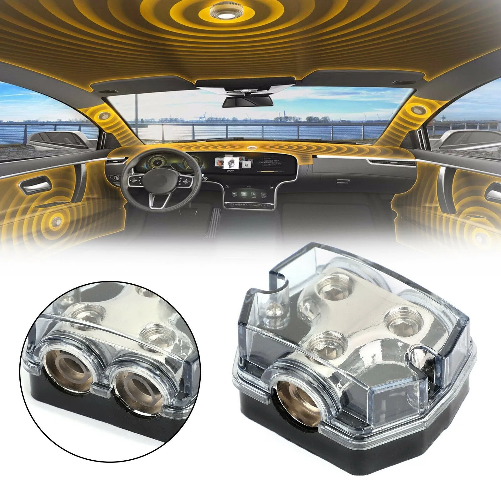 Distribution Block Car Power Distributor Block Car Audio Power Supply Distribution1x0 In 2x0 GA Out For Car Audio Marine
Distribution Block Car Power Distributor Block Car Audio Power Supply Distribution1x0 In 2x0 GA Out For Car Audio Marine