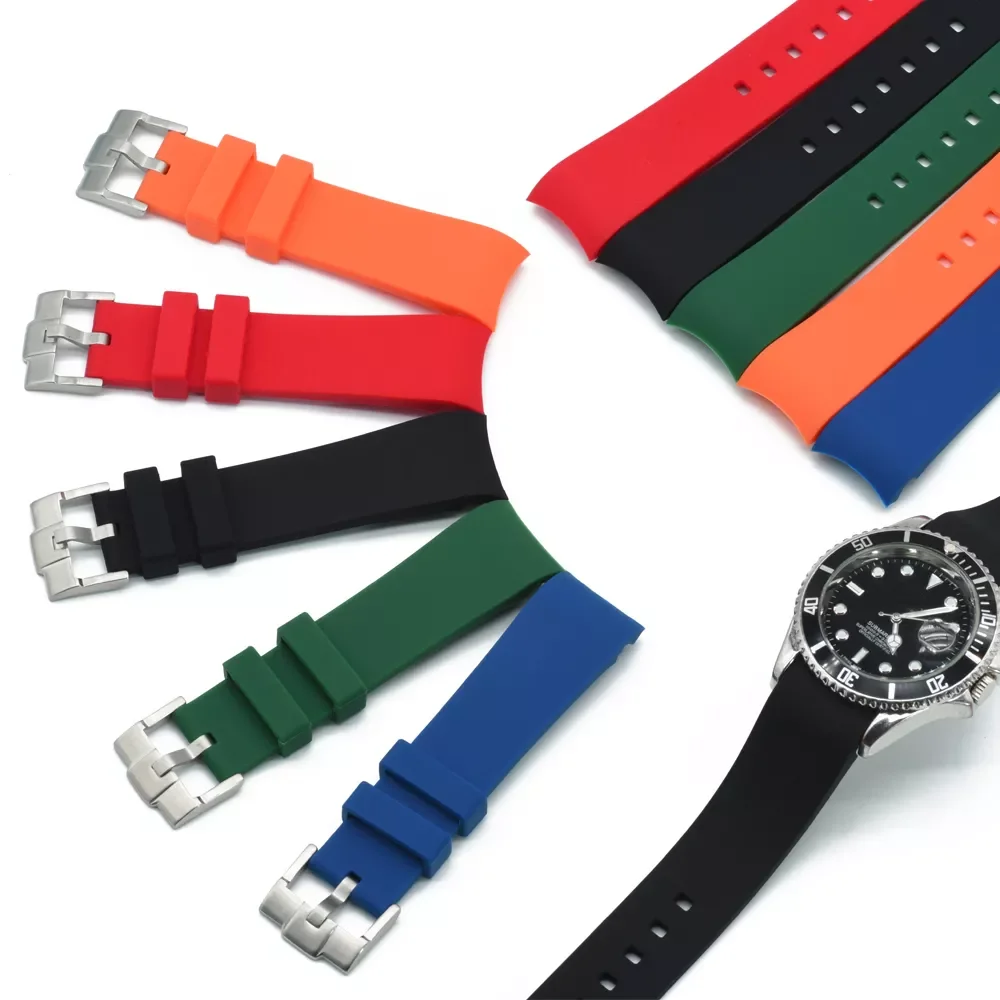 Curved End Rubber Strap 20mm 22mm Watch Band Waterproof Silicone Watchbands Silver/Black Buckle
Curved End Rubber Strap 20mm 22mm Watch Band Waterproof Silicone Watchbands Silver/Black Buckle