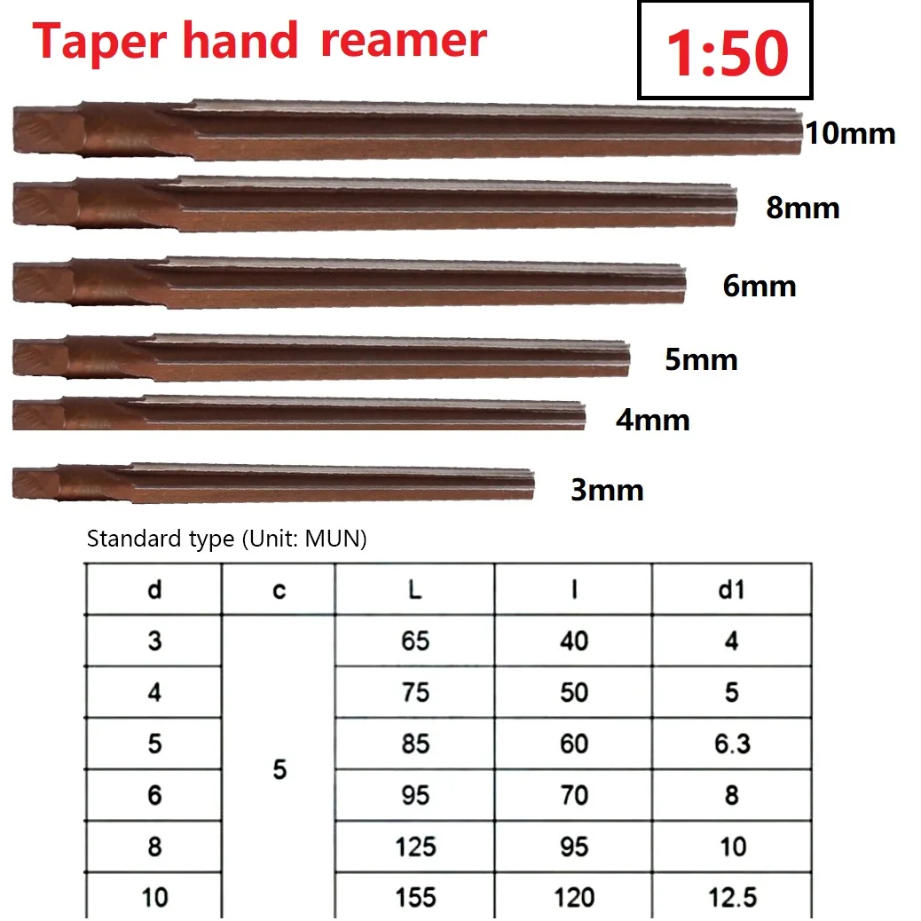 Hand Reamer 1:50 Conical Degree Manual Pin Taper Pin Hand Reamer 3/4/5/6/8/10mm HSS Alloy Steel Sharp 9XC Blade
Hand Reamer 1:50 Conical Degree Manual Pin Taper Pin Hand Reamer 3/4/5/6/8/10mm HSS Alloy Steel Sharp 9XC Blade