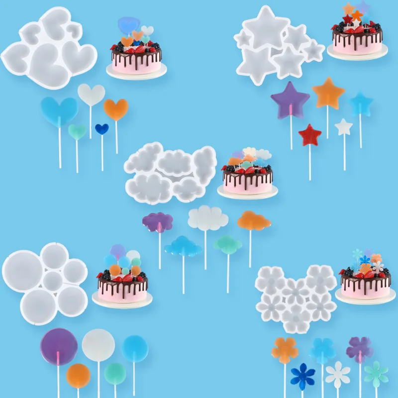 Lollipop Silicone Mold Love Heart Clouds Flower Shape Chocolate Cake Decorative Insertion Cheese Sticks Epoxy Mold Baking Tools
Lollipop Silicone Mold Love Heart Clouds Flower Shape Chocolate Cake Decorative Insertion Cheese Sticks Epoxy Mold Baking Tools