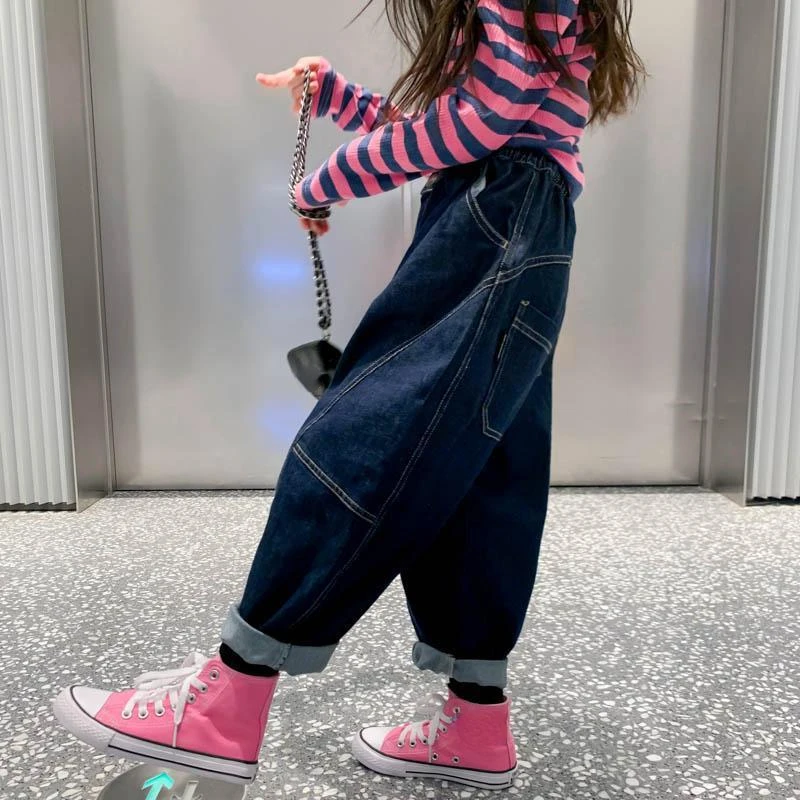 Fahsion Jeans for Girl Summer Autumn Toddler Girls Pockets Loose Harem Pants Jeans for Kids Children Clothes for Girls
Fahsion Jeans for Girl Summer Autumn Toddler Girls Pockets Loose Harem Pants Jeans for Kids Children Clothes for Girls