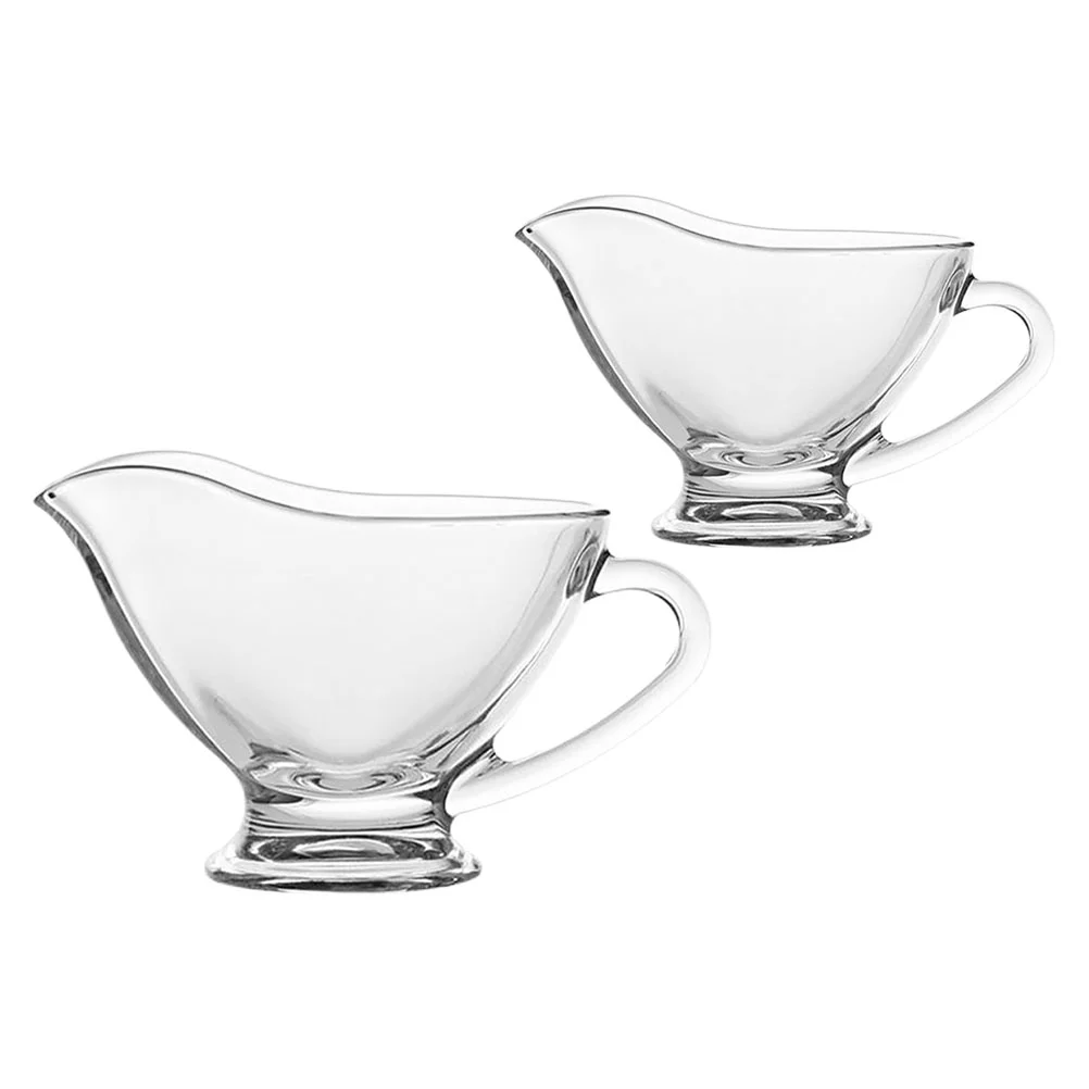 

Gravy Sauce Boat Pitcher Dish Boats Creamer Jug Dressing Bowl Server Pourer Pour Salad Seasoning Cup Coffee Bowls Clear Handle
