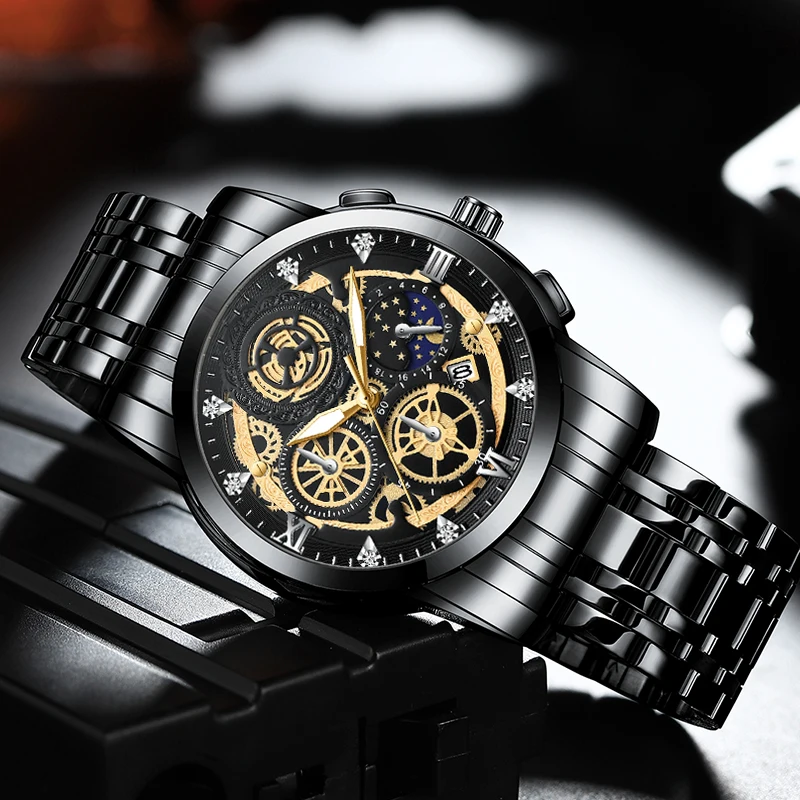 2022 New Sun Moon Star Men's Watch Skeleton Calendar Non-Mechanical Tourbillon Quartz Waterproof Watch
2022 New Sun Moon Star Men's Watch Skeleton Calendar Non-Mechanical Tourbillon Quartz Waterproof Watch
