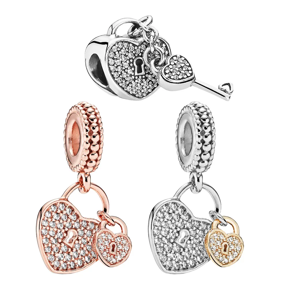 New 100% 925 Sterling Silver Heart Diamond Strand Beads Pendant with Key Fit For Ladies Pandora Bracelet DIY Jewelry Gifts
New 100% 925 Sterling Silver Heart Diamond Strand Beads Pendant with Key Fit For Ladies Pandora Bracelet DIY Jewelry Gifts
