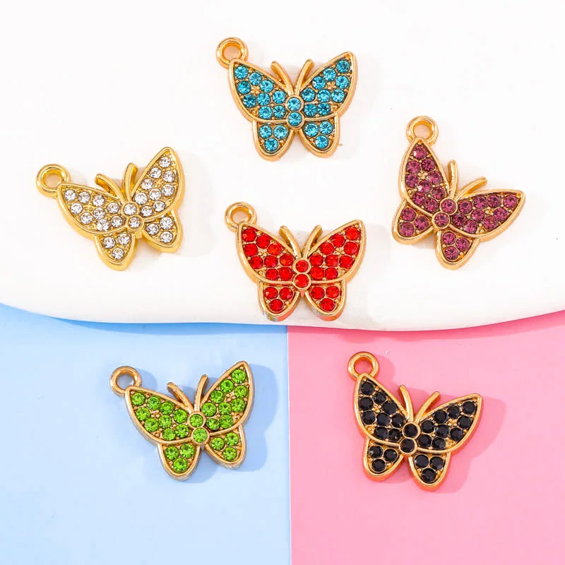 20Pcs 16*16MM Alloy Colorful Zircon Butterfly Necklace Earring Bracelet Charm Jewelry Pendant Diy Handmade Phone Chain Accessory
20Pcs 16*16MM Alloy Colorful Zircon Butterfly Necklace Earring Bracelet Charm Jewelry Pendant Diy Handmade Phone Chain Accessory