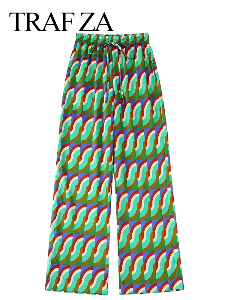 TRAF ZA Women's Casual Printed Green Straight-leg Pants Comfortable 2022 Fashion Elastic Waist Ladies Commuter Clothing Trousers
TRAF ZA Women's Casual Printed Green Straight-leg Pants Comfortable 2022 Fashion Elastic Waist Ladies Commuter Clothing Trousers