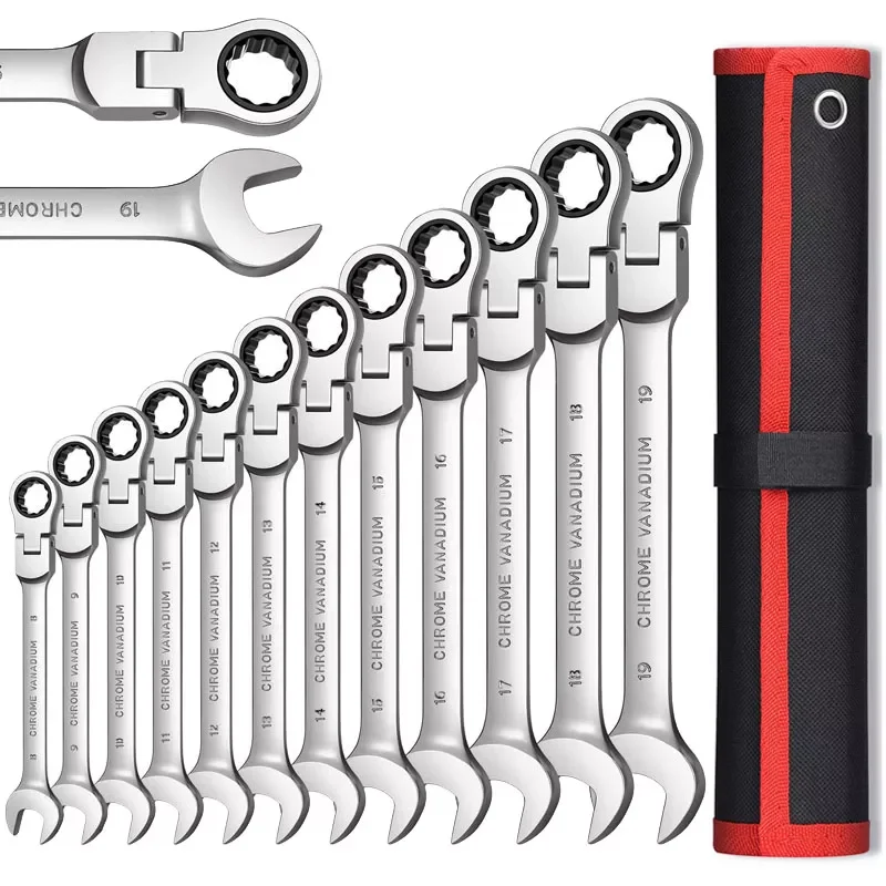 Flex Head Ratcheting Wrench Set,Combination Ended Spanner kits, Chrome Vanadium Steel Hand Tools Socket Key Ratchet Wrench set
Flex Head Ratcheting Wrench Set,Combination Ended Spanner kits, Chrome Vanadium Steel Hand Tools Socket Key Ratchet Wrench set