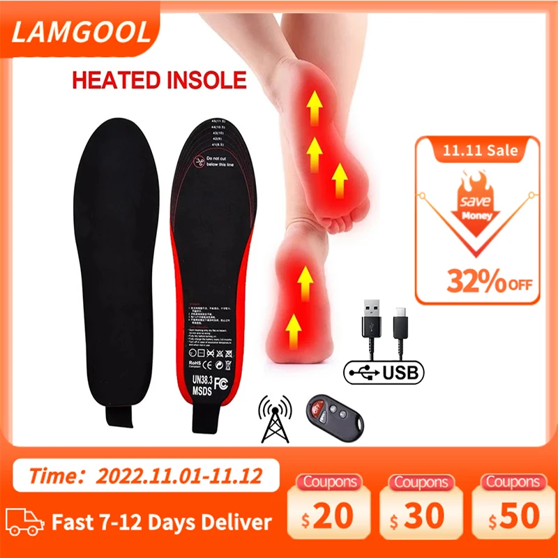 Electric Heated Insoles LED Wireless Remote Control Thermal Rechargeable Heating Warm Pad 2100mAh EVA Unisex For Winter Sports
Electric Heated Insoles LED Wireless Remote Control Thermal Rechargeable Heating Warm Pad 2100mAh EVA Unisex For Winter Sports