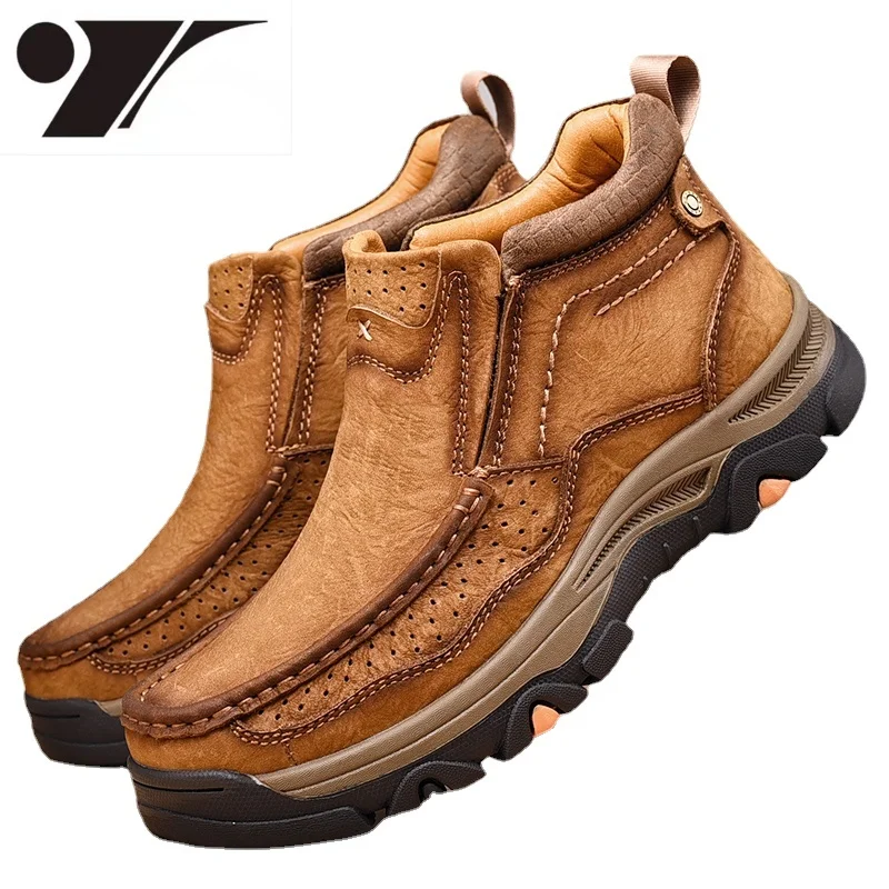 Cow Leather Mens Walking Shoes Ankle Boots Handmade Flat Outdoor Climing Sneakers Short Boots Fashion Men's Shoes
Cow Leather Mens Walking Shoes Ankle Boots Handmade Flat Outdoor Climing Sneakers Short Boots Fashion Men's Shoes