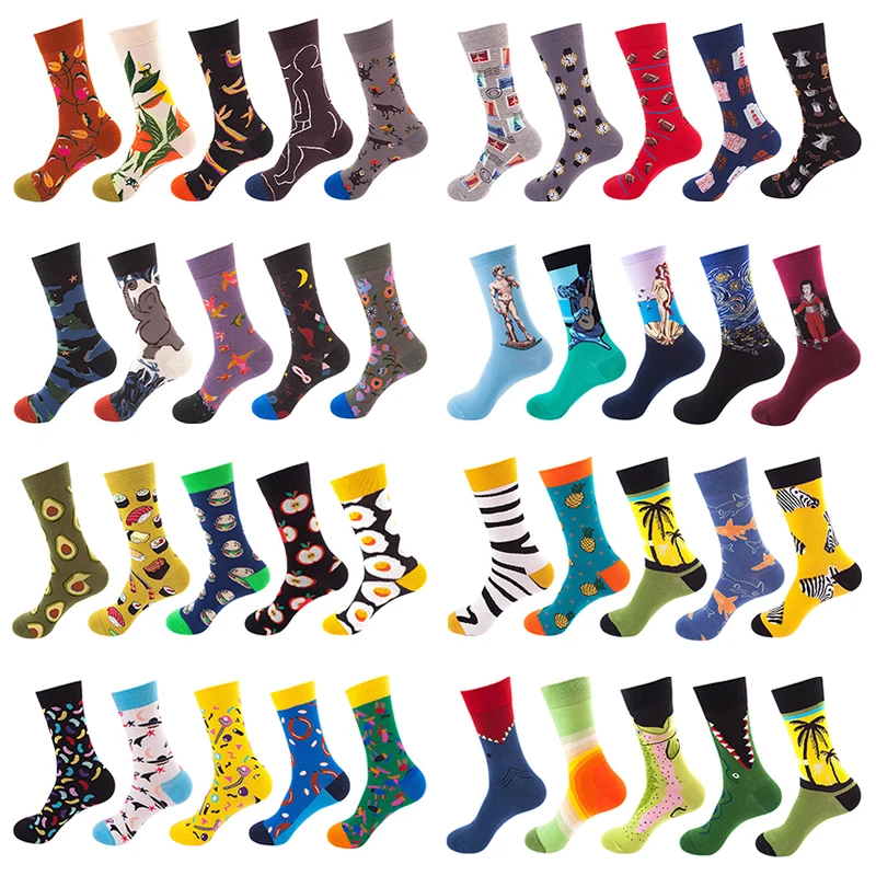 5 Pairs Lot Hot Sale Men Classic Socks Autumn Winter Retro Women Personality Art Van Gogh Mural Famous Painting Female Oil Socks
5 Pairs Lot Hot Sale Men Classic Socks Autumn Winter Retro Women Personality Art Van Gogh Mural Famous Painting Female Oil Socks