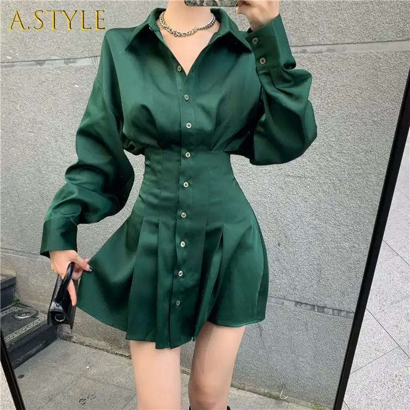 A GIRLS Elegant Shirt Dress Women Long Autumn New Korean Fashion Turn-Down Collar Solid Office Lady Temperament Vestidos
A GIRLS Elegant Shirt Dress Women Long Autumn New Korean Fashion Turn-Down Collar Solid Office Lady Temperament Vestidos