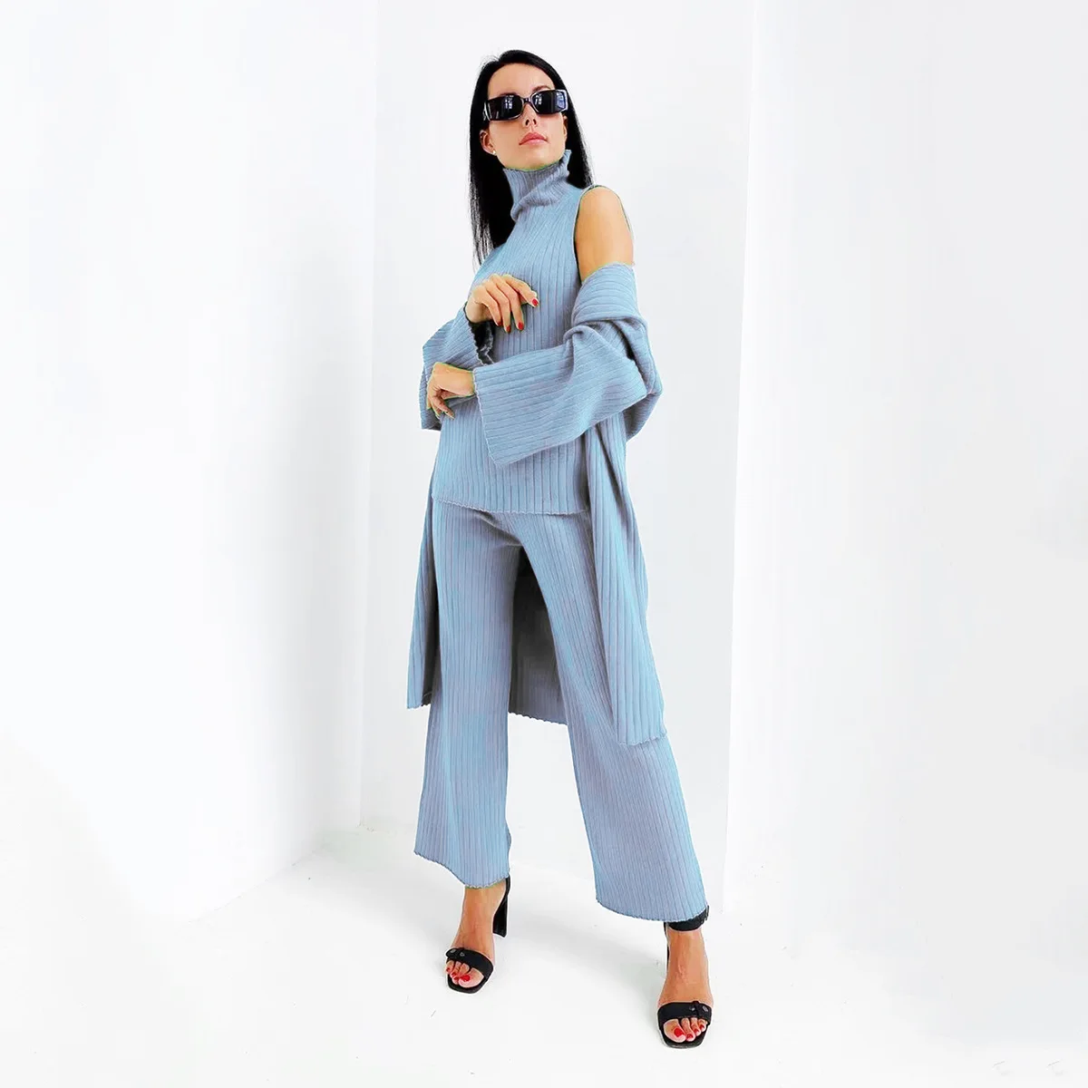 Women Vest Cardigan Pants Lace Up Three Piece Suit Office Lady Solid Casual 2023 New Warm Long Sleeve Sweater Suits Elegant
Women Vest Cardigan Pants Lace Up Three Piece Suit Office Lady Solid Casual 2023 New Warm Long Sleeve Sweater Suits Elegant