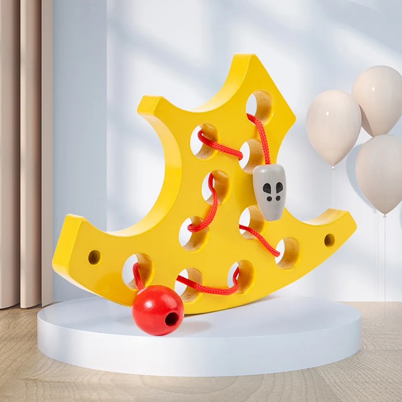 Wooden Lacing Cheese Toy for Toddlers Wood Block Puzzle Travel Game Montessori Early Learning Fine Motor Skills Educational
Wooden Lacing Cheese Toy for Toddlers Wood Block Puzzle Travel Game Montessori Early Learning Fine Motor Skills Educational