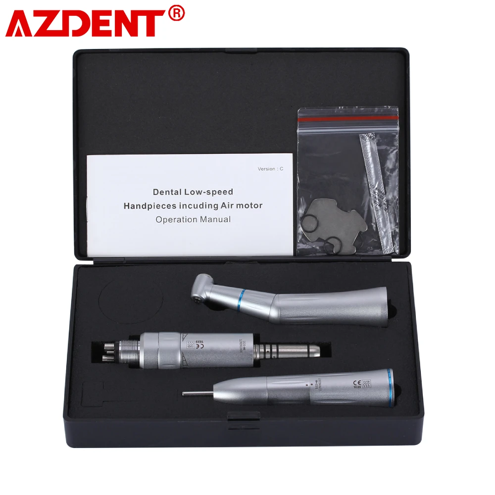 AZDENT Dental 1:1 Low Speed Handpiece 4 Hole Inner Water Air Motor Push Button Contra Angle Straight Handpiece Set Dentist Tool
AZDENT Dental 1:1 Low Speed Handpiece 4 Hole Inner Water Air Motor Push Button Contra Angle Straight Handpiece Set Dentist Tool