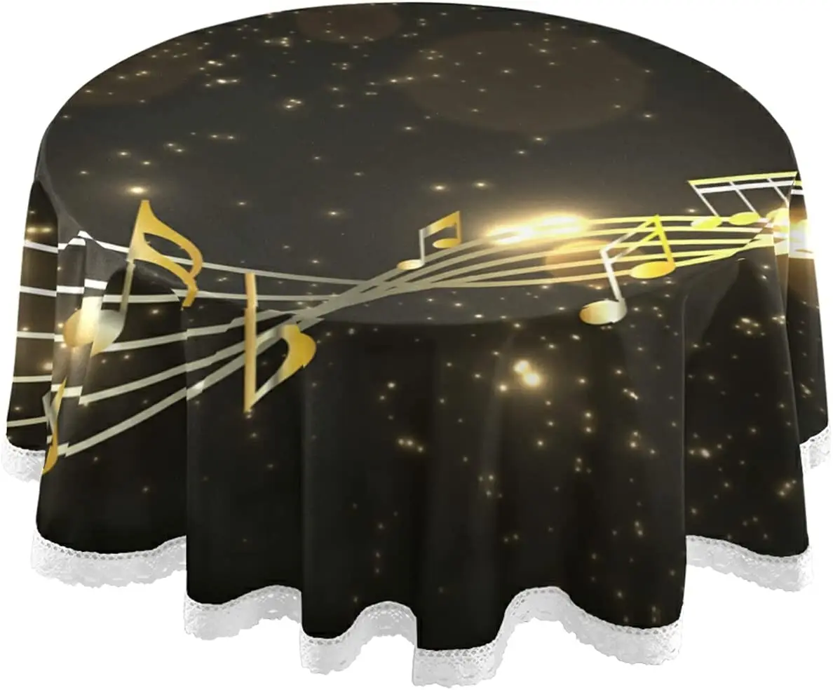 Music Note Gold Black Round Tablecloth Circular Dining Decorative Table Covers 60 Inch Polyester Waterproof Table Cloth
Music Note Gold Black Round Tablecloth Circular Dining Decorative Table Covers 60 Inch Polyester Waterproof Table Cloth