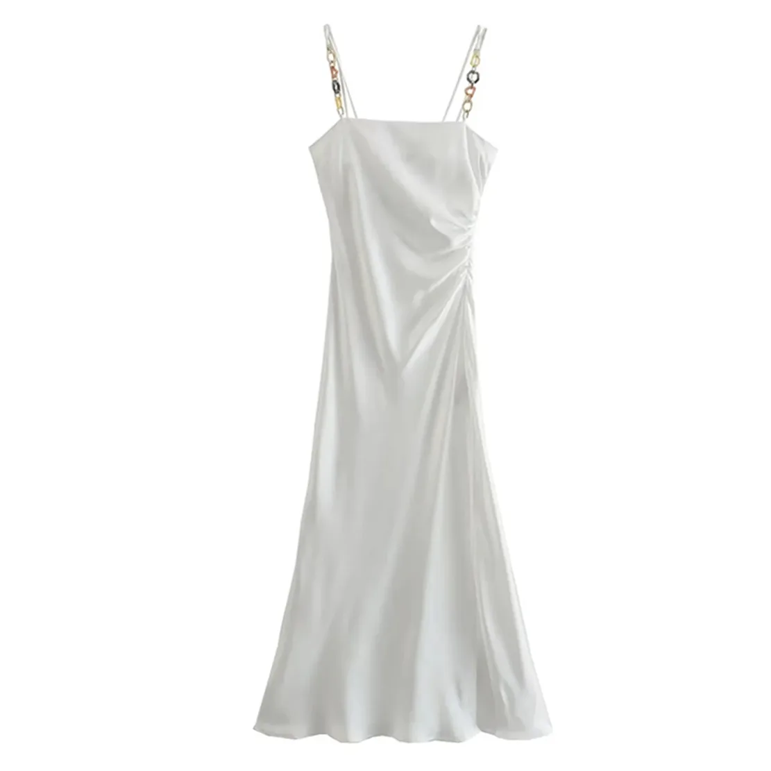 Dave&Di Colorful Chain Pleated Satin Silk Sexy Strapless Midi Dress Women French Style Fashion Dress
Dave&Di Colorful Chain Pleated Satin Silk Sexy Strapless Midi Dress Women French Style Fashion Dress