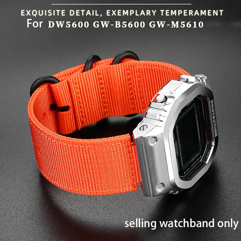 Nylon watch band for Casio small square DW-5600 / 5610 GW-B5600 modified canvas watch strap men's wristband bracelet convex belt
Nylon watch band for Casio small square DW-5600 / 5610 GW-B5600 modified canvas watch strap men's wristband bracelet convex belt