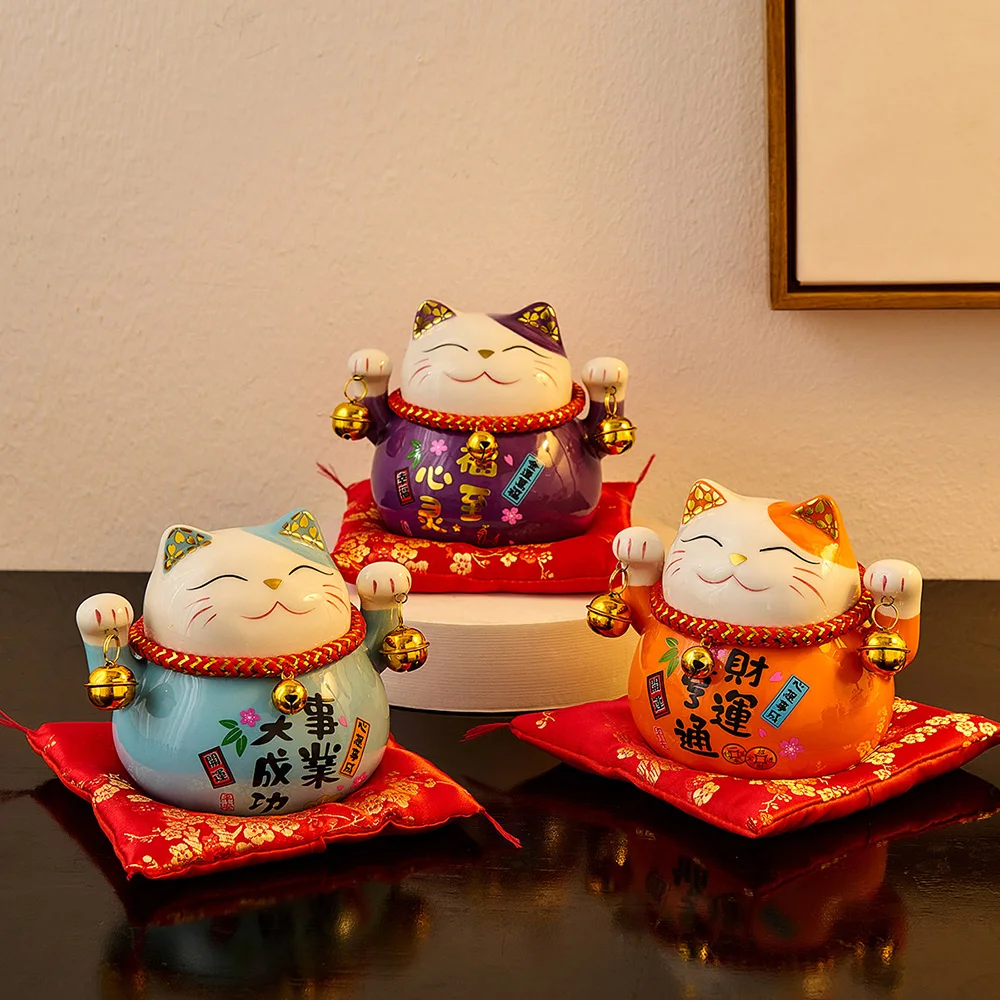 4.5 Inch Japanese Ceramic Lucky Cat Home Decoration Ornaments Fortune Cat Maneki Neko Money Box Feng Shui Craft Business Gifts
4.5 Inch Japanese Ceramic Lucky Cat Home Decoration Ornaments Fortune Cat Maneki Neko Money Box Feng Shui Craft Business Gifts