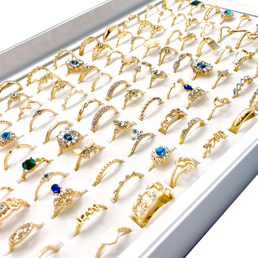 10Pcs/Lot Women's Ring Fashion Gold Finger Rings for Wedding Party Birthday Jewelry Accessories Mixed Wholesale Gift
10Pcs/Lot Women's Ring Fashion Gold Finger Rings for Wedding Party Birthday Jewelry Accessories Mixed Wholesale Gift