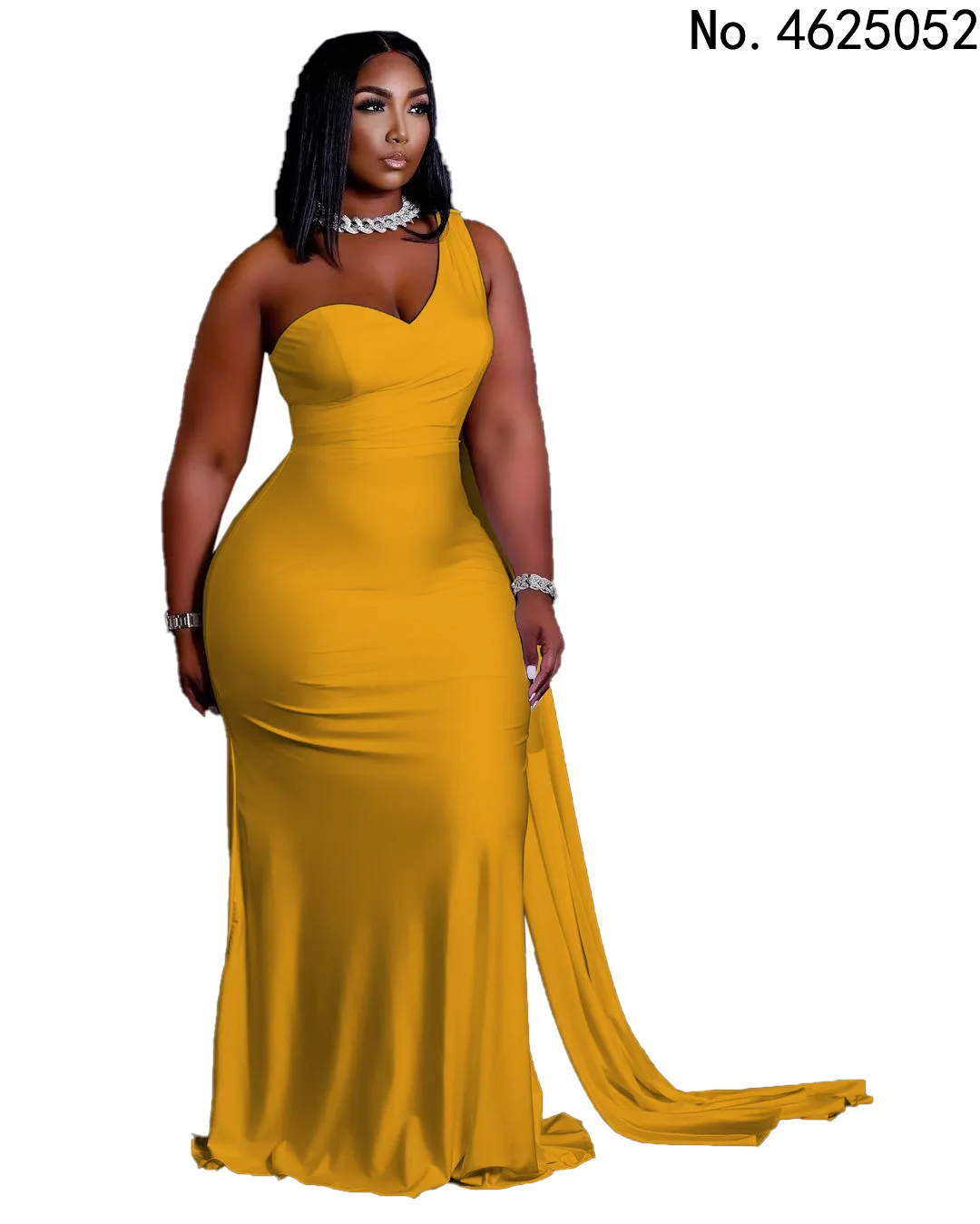 Women Long Dress Solid One Shoulder Sleeveless Asymmetrical Collar Maxi Trumpet Dresses Vintage Party Vestidos Summer
Women Long Dress Solid One Shoulder Sleeveless Asymmetrical Collar Maxi Trumpet Dresses Vintage Party Vestidos Summer