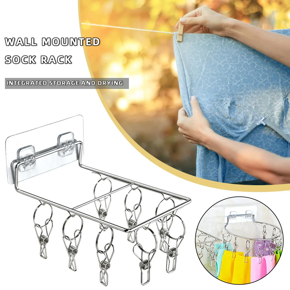 8 Clips Wall-mounted Drying Rack Rust Resistant and Reusable for Corridor Detachable Laundry Drying Rack with Self-adhesive Pads
8 Clips Wall-mounted Drying Rack Rust Resistant and Reusable for Corridor Detachable Laundry Drying Rack with Self-adhesive Pads