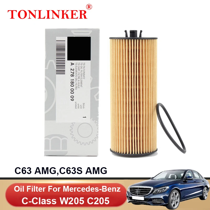 TONLINKER Oil Filter A2781800009 For Mercedes Benz C CLASS W205 C205 2014-2021 C63 C63S AMG A2781840125 Car Accessories Goods
TONLINKER Oil Filter A2781800009 For Mercedes Benz C CLASS W205 C205 2014-2021 C63 C63S AMG A2781840125 Car Accessories Goods