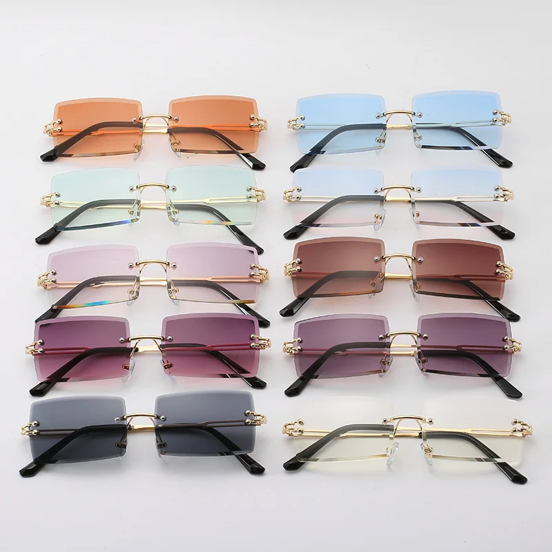 Retro Square Rectangular Sunglasses Women Brand Designer Fashion Rimless Gradient Sun Glasses Shade Cutting Lens Lady Eyeglasses
Retro Square Rectangular Sunglasses Women Brand Designer Fashion Rimless Gradient Sun Glasses Shade Cutting Lens Lady Eyeglasses