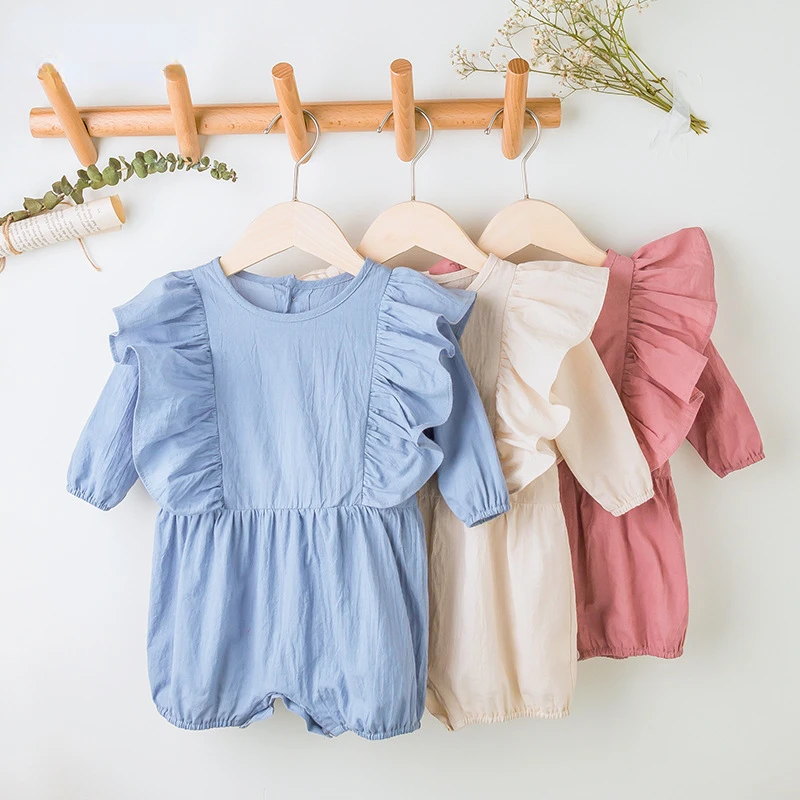 Autumn Baby Boys Girls Rompers Cotton Linen Cute Ruffles Sleeve Solid Color Infant Rompers Spring Newborn Baby Clothes
Autumn Baby Boys Girls Rompers Cotton Linen Cute Ruffles Sleeve Solid Color Infant Rompers Spring Newborn Baby Clothes