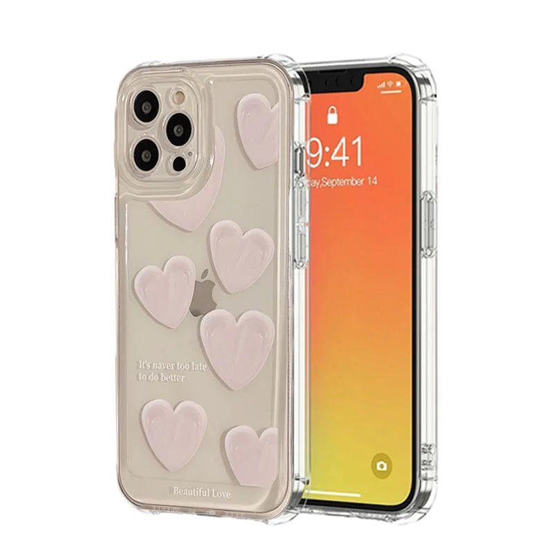 Clear Love Heart Phone Case for Iphone 14 13 12 11 Pro Max, Transparent Simple Protect Cover Fashion Phone Back Case Shockproof
Clear Love Heart Phone Case for Iphone 14 13 12 11 Pro Max, Transparent Simple Protect Cover Fashion Phone Back Case Shockproof