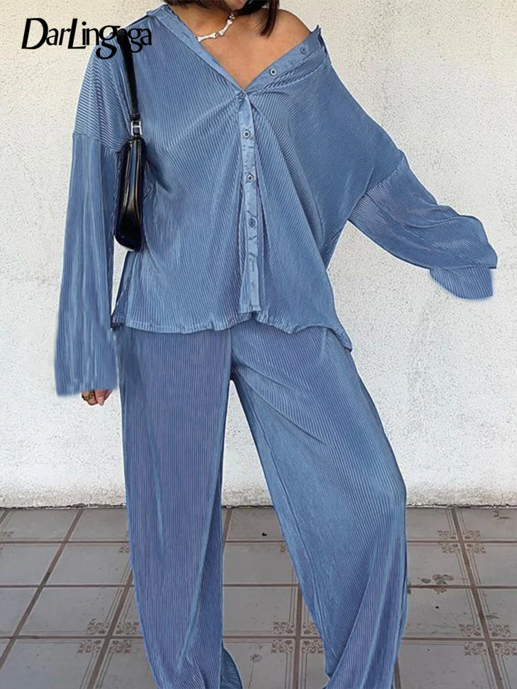 Darlingaga Casual Loose Solid Spring Tracksuit Women Two Piece Set Blouse and Long Pants Suits Homewear Fashion Matching Sets
Darlingaga Casual Loose Solid Spring Tracksuit Women Two Piece Set Blouse and Long Pants Suits Homewear Fashion Matching Sets