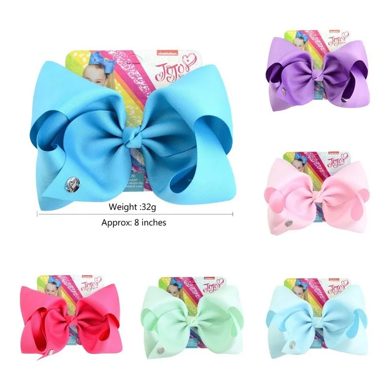 

8 Inches JOJO Siwa Sweet Candy Colors Hair Bows With Clip For Kids Girls Handmade Hair Clips Hairgrips Hair Accessories Gifts