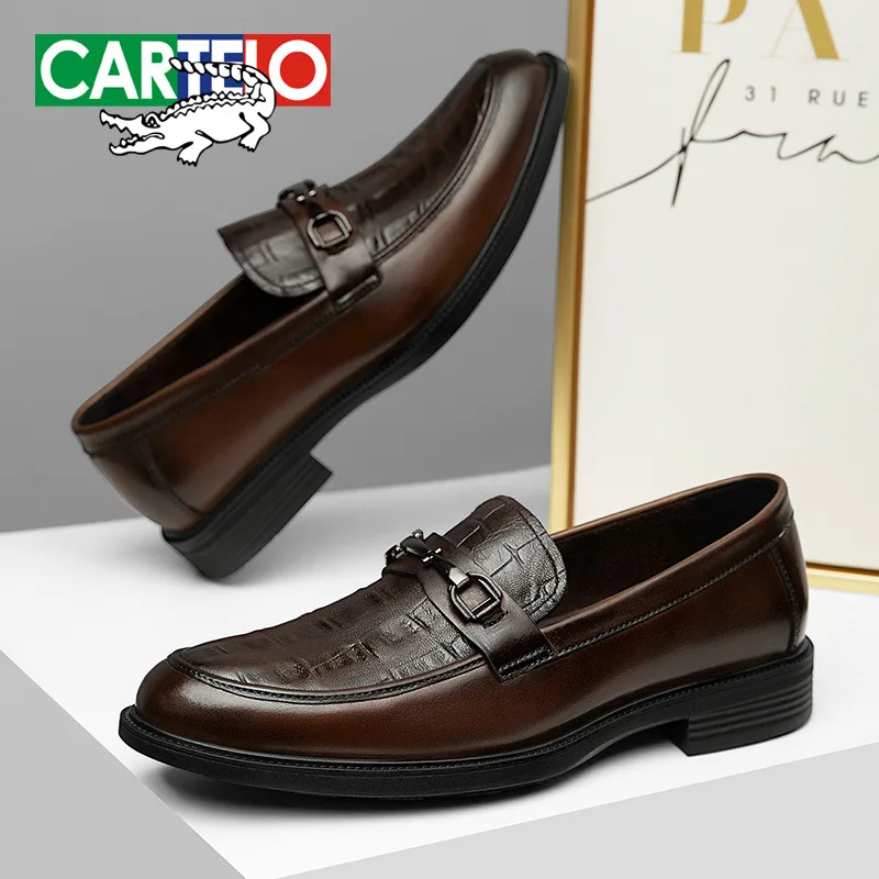 CARTELO Genuine Leather Shoes Men Business Casual Slip on Black Brown Top Layer Cowhide Shoes Non-slip Luxury Shoes For Men
CARTELO Genuine Leather Shoes Men Business Casual Slip on Black Brown Top Layer Cowhide Shoes Non-slip Luxury Shoes For Men