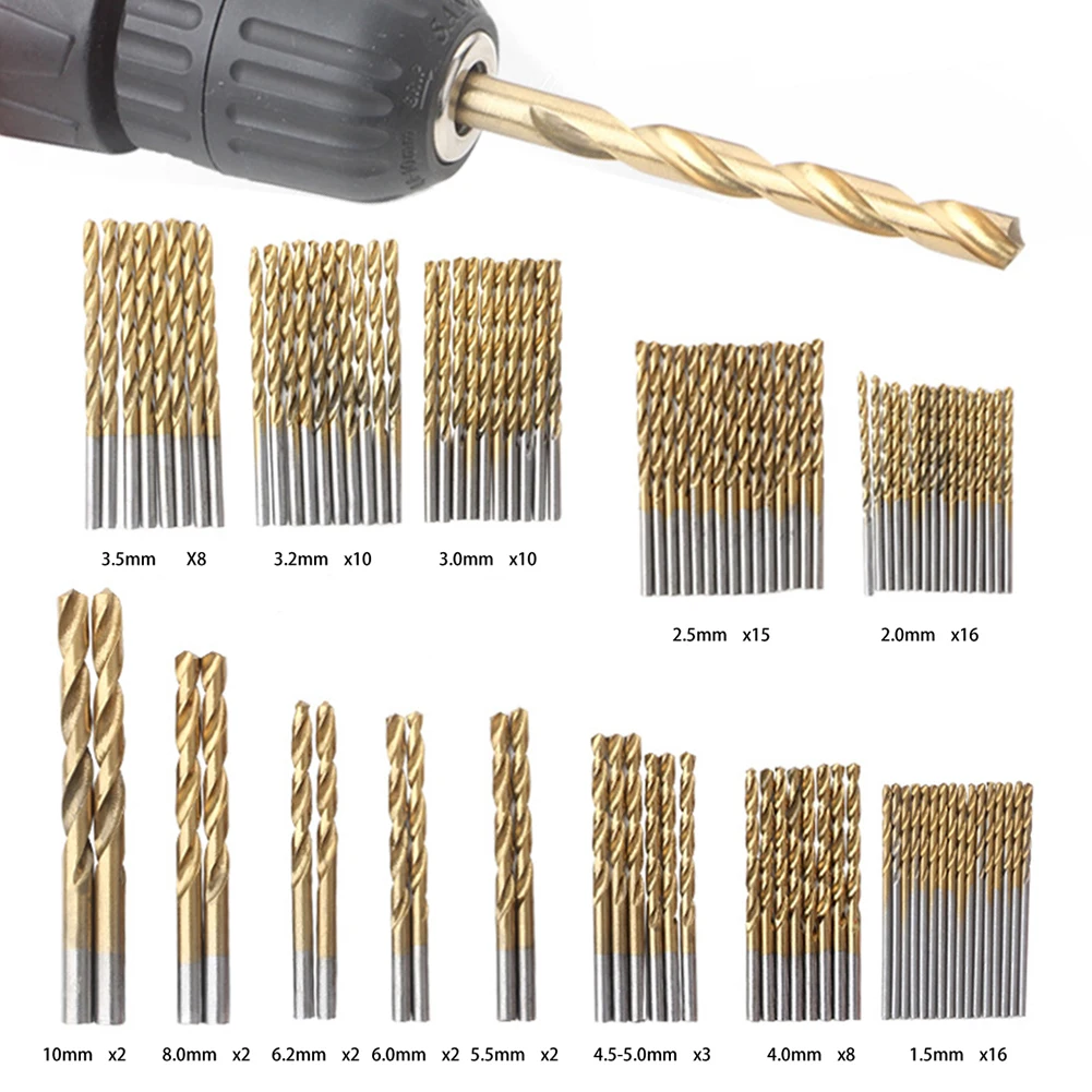 99pcs Twist Drill Bit Set For Hardwood Plastic PVC Aluminum Alloy Thin Metal Plate Woodworking Power Tool Accessories Drill Bits
99pcs Twist Drill Bit Set For Hardwood Plastic PVC Aluminum Alloy Thin Metal Plate Woodworking Power Tool Accessories Drill Bits