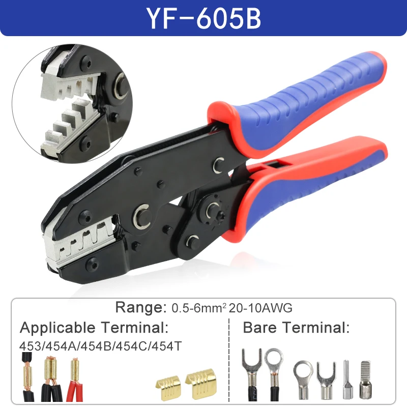 454/453/459 медная Пряжка OT/UT открытый нос Клещи Обжимные Щипцы YF-605B/1025B 20-7AWG обжимные электрики инструменты YEFYM
454/453/459 медная Пряжка OT/UT открытый нос Клещи Обжимные Щипцы YF-605B/1025B 20-7AWG обжимные электрики инструменты YEFYM