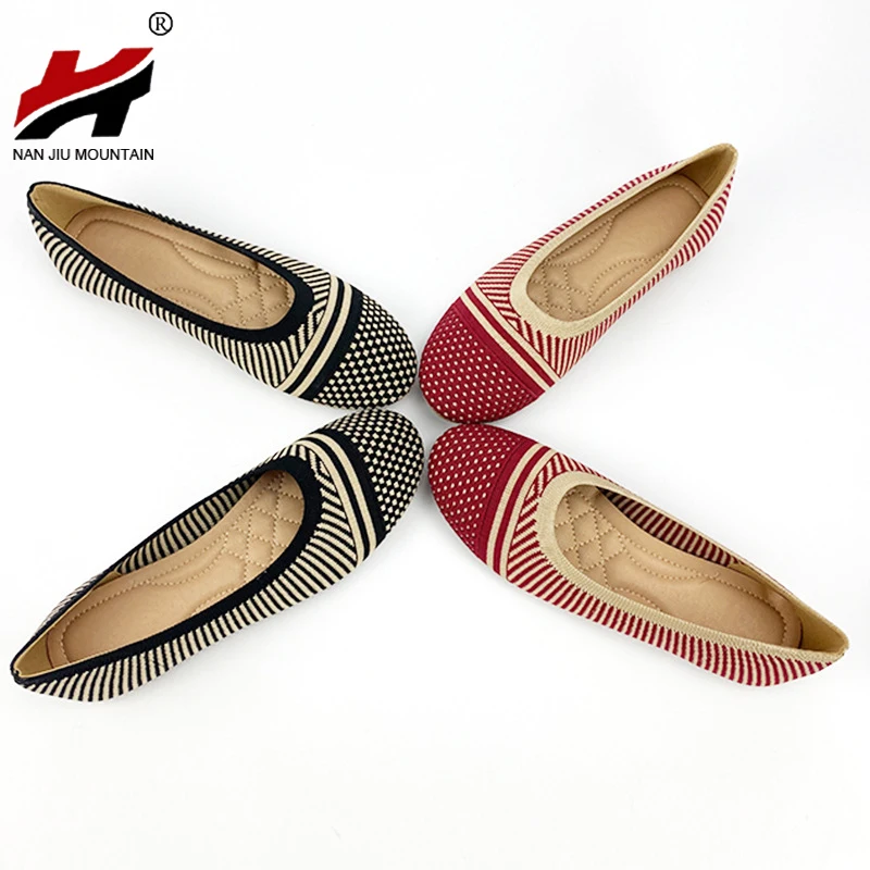 2022 Flat Shoes Women Round Toe Single Shoes Weave Knitted Shoes Spring And Autumn Comfortable Sole Casual Plus Size 43 
2022 Flat Shoes Women Round Toe Single Shoes Weave Knitted Shoes Spring And Autumn Comfortable Sole Casual Plus Size 43